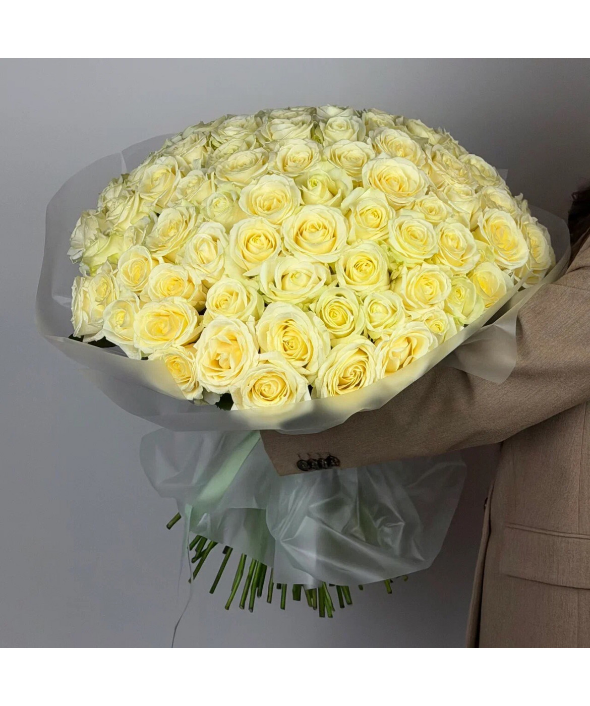 Монобукет из роз сорта Аваланж  (101 шт)